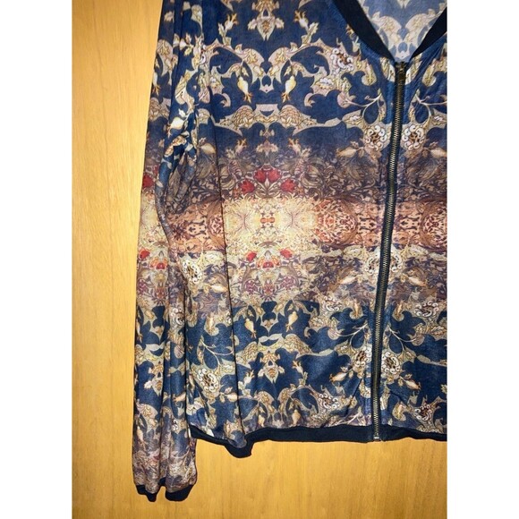 Cropped sheer athletic-style zip jacket Size 1X Vintage Y2K EUC - Picture 2 of 3